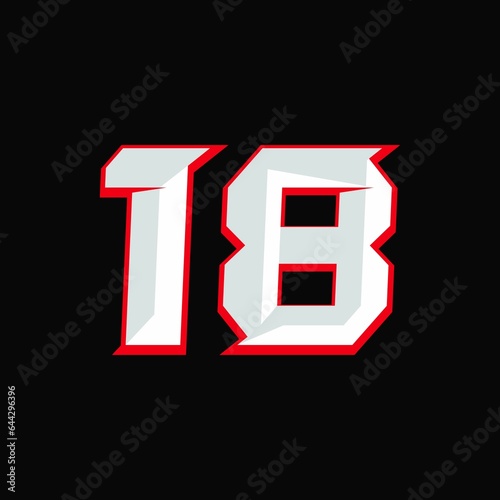 Number Racing 18 Design Vector