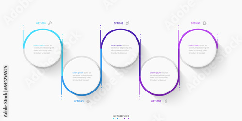 Vector Infographic label design template with icons and 5 options or steps. Can be used for process diagram, presentations, workflow layout, banner, flow chart, info graph.