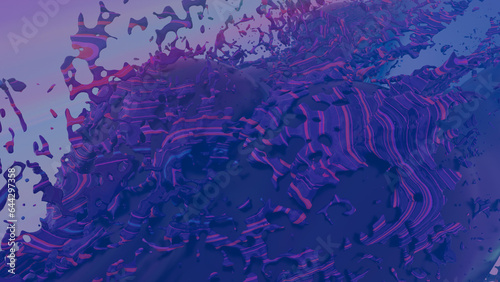 3d render Sexy young dark woman, fluid animation flowing through the body of the girl inside a rainbow field
