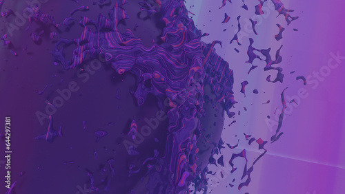 3d render Sexy young dark woman, fluid animation flowing through the body of the girl inside a rainbow field