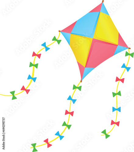 Summer free flying kite icon. Outdoor game