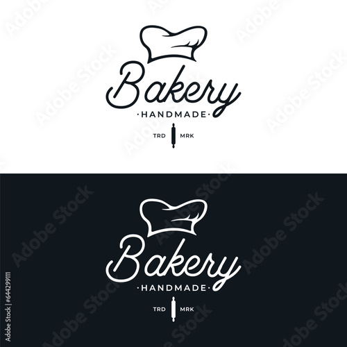 Delicious and tasty organic Fresh Baked Bakery Shop Logo design retro vintage.Logo for bakery shop, label or badge, business.