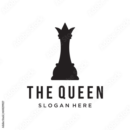 Retro vintage chess club logo template design.Logo for tournament, badge, sport.