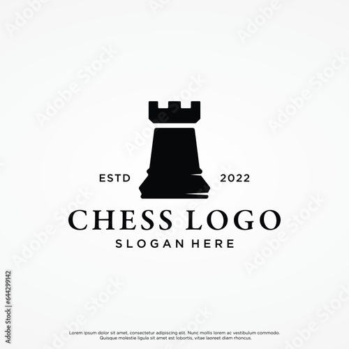 Retro vintage chess club logo template design.Logo for tournament, badge, sport.