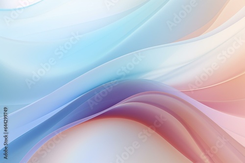 Abstract pastel wavy background with blurred light curves and soft colors. Generative AI
