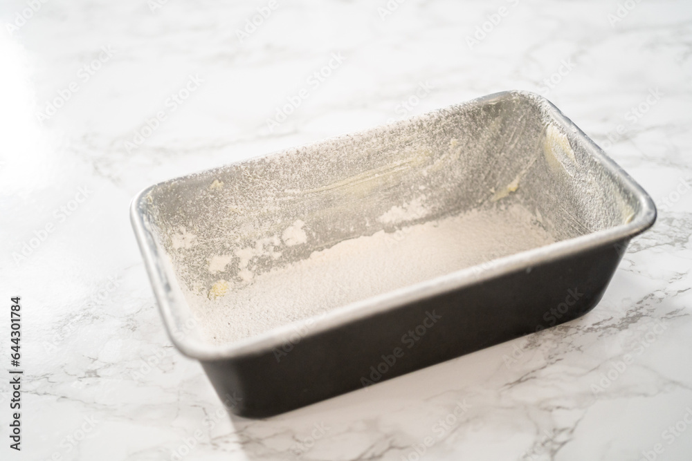 Greasing baking pan Greasing baking pan