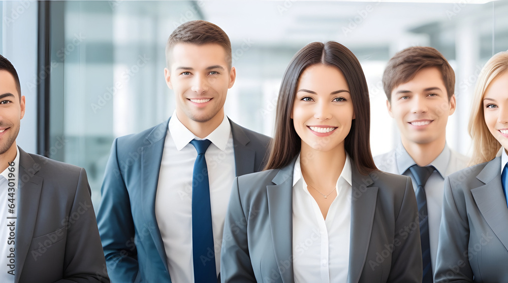 Successful business team smiling with confidence indoors Successful business team smiling with confidence indoors