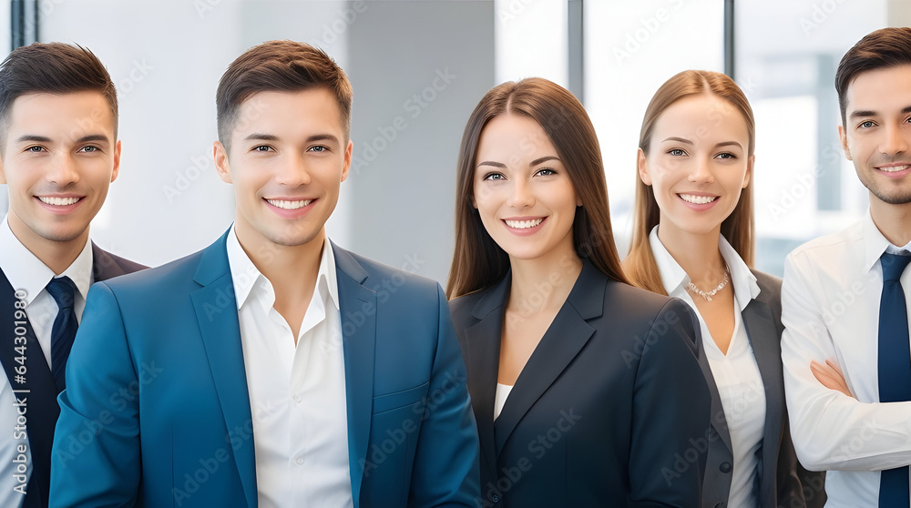 Successful business team smiling with confidence indoors Successful business team smiling with confidence indoors