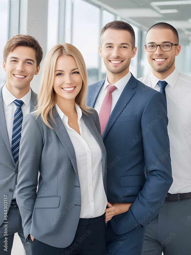 Successful business team smiling with confidence indoors Successful business team smiling with confidence indoors