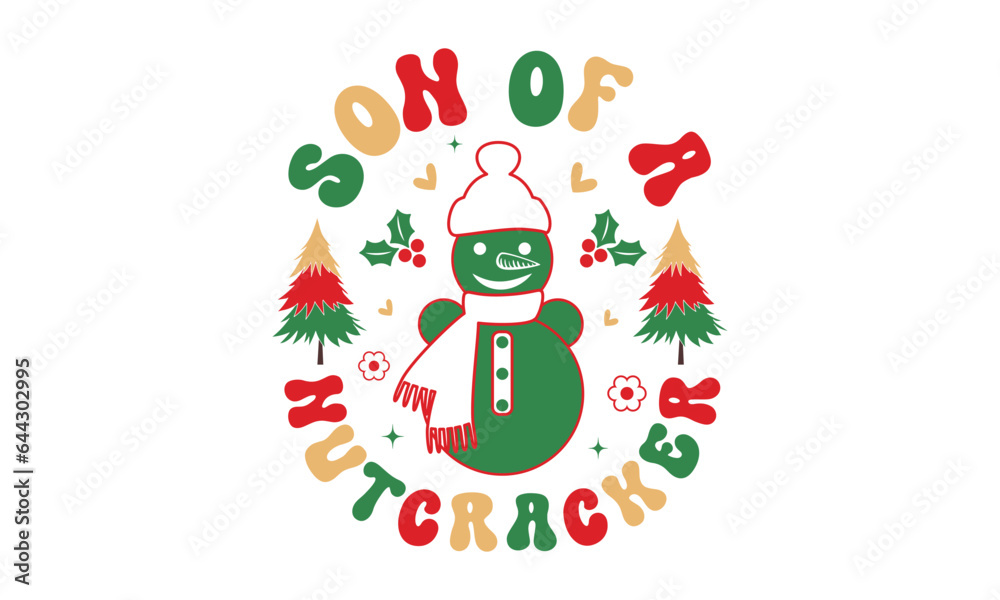 Son of a nutcracker svg, Funny Christmas svg t-shirt design Bundle, Retro Christmas svg , Merry Christmas , Winter, Xmas, Holiday and Santa svg, Commercial Use, Cut Files Cricut, Silhouette, eps, png