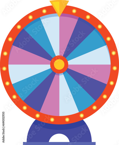 Prize winning roulette color icon. Fortune wheel