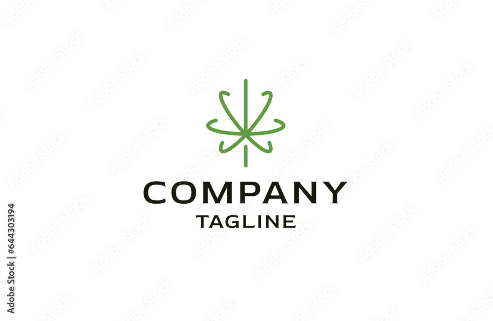 Cannabis logo icon design template flat vector