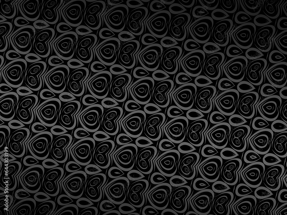 Black abstract background design. Modern wavy lines pattern (guilloche curves) in monochrome colors. Premium line texture for banners, business backgrounds. Dark horizontal vector template. Black abstract background design. Modern wavy lines pattern (guilloche curves) in monochrome colors. Premium line texture for banners, business backgrounds. Dark horizontal vector template.