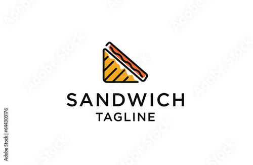 Sandwich logo icon design template flat vector