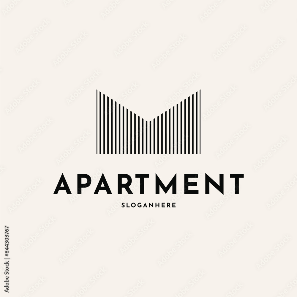 Building architecture property line logo design creative idea, letter m mortgage logo design concept Building architecture property line logo design creative idea, letter m mortgage logo design concept