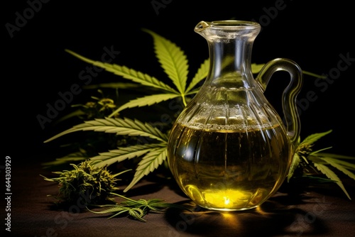 Oil extracted from cannabis plant, used for medicinal purposes. Generative AI