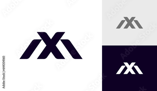 Letter XM or MX initial monogram logo design