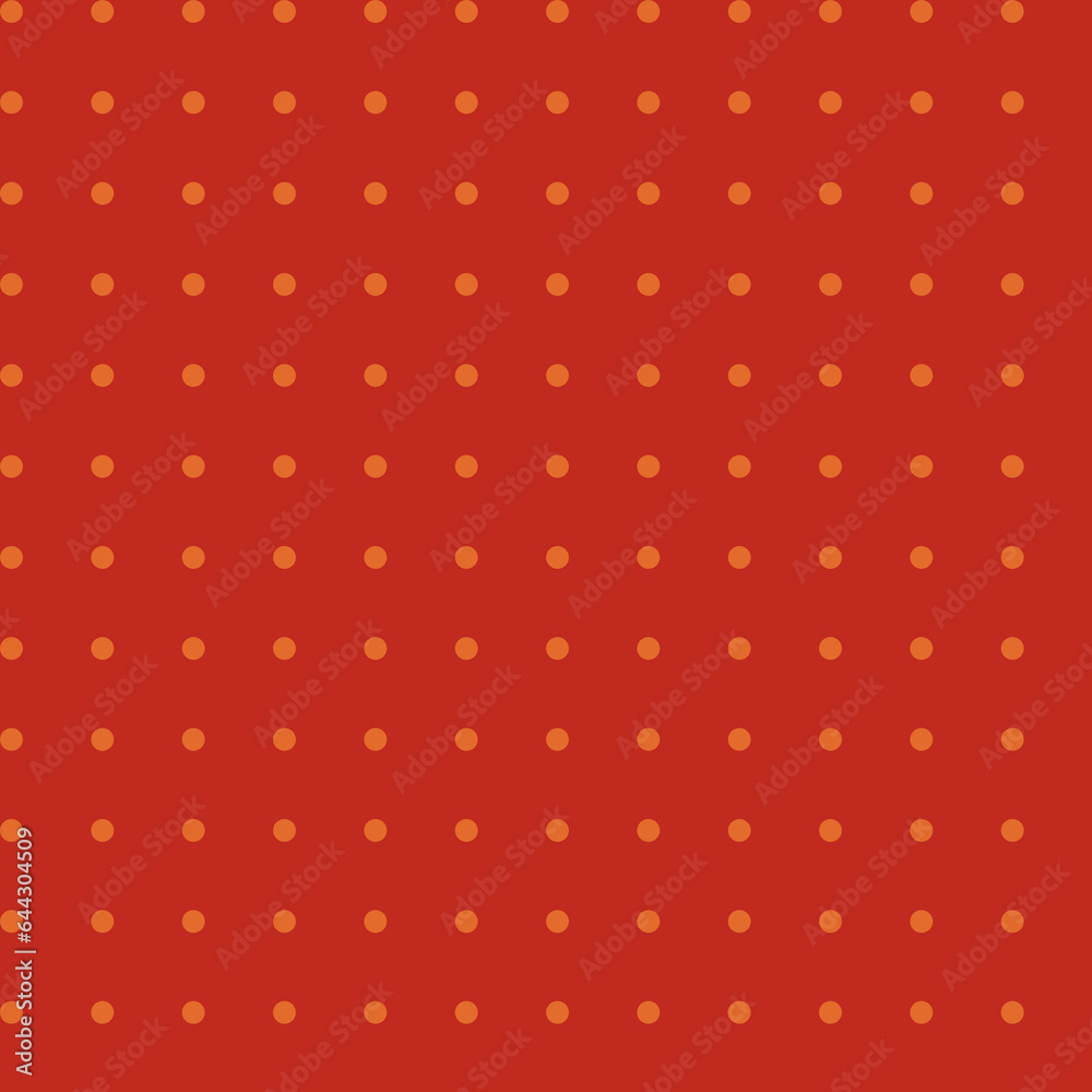 Small yellow polka dots on a warm yellow red background Rustic red style fabric trend Cute modest geometric seamless pattern