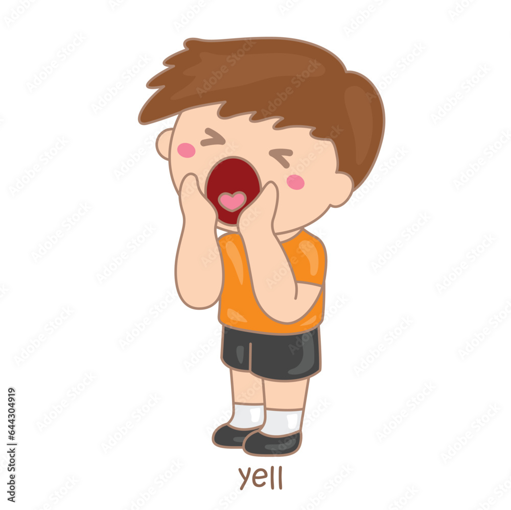 Alphabet Y For Yell Vocabulary School Lesson Cartoon Illustration Vector Clipart Sticker Alphabet Y For Yell Vocabulary School Lesson Cartoon Illustration Vector Clipart Sticker