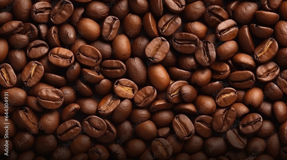 Obraz premium coffee beans from top view on a white background