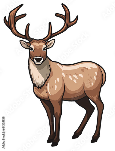 Reindeer cartoon illustration on transparent background