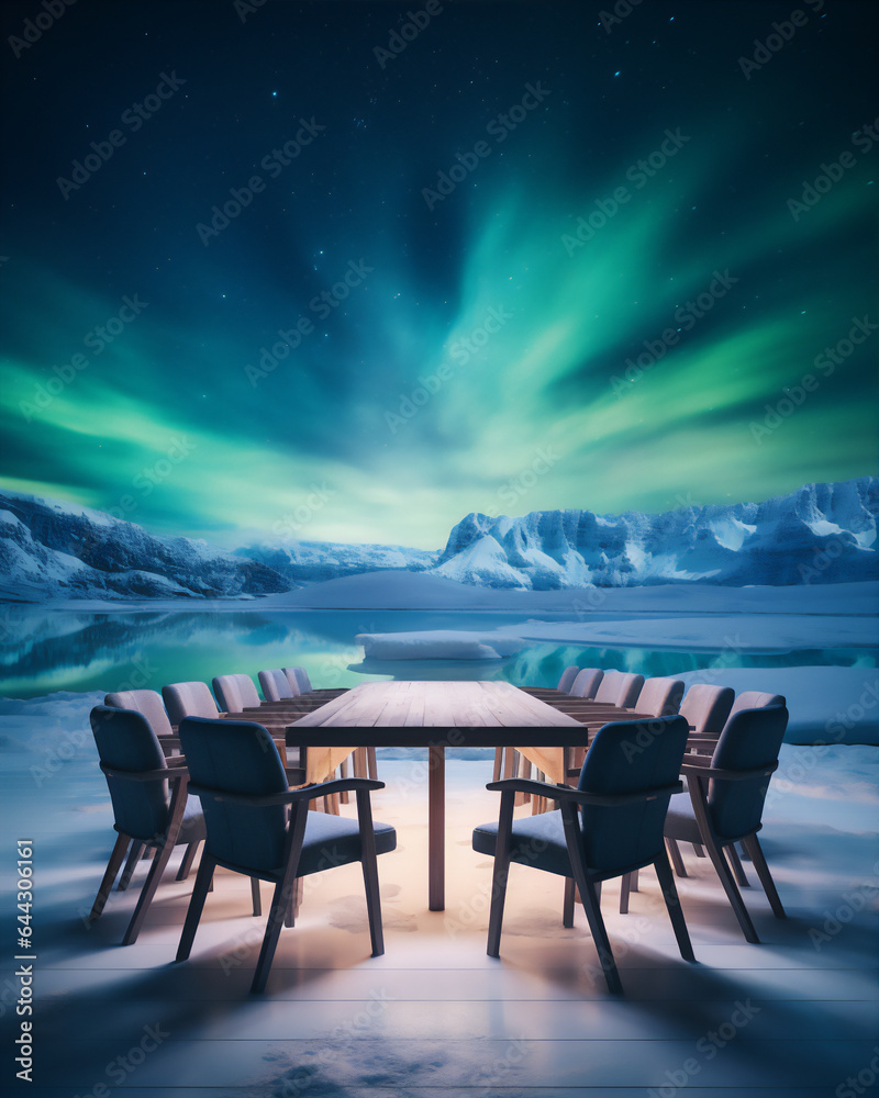 Fototapeta premium Luxury Meeting Room Illustration, create using Generative Artificial Intelligence Tool.