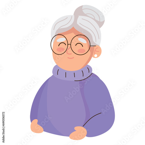 grandparents day old granny icon