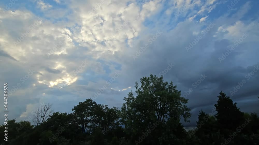 Driving down the highway view out side window with trees and cloud weather Driving down the highway view out side window with trees and cloud weather