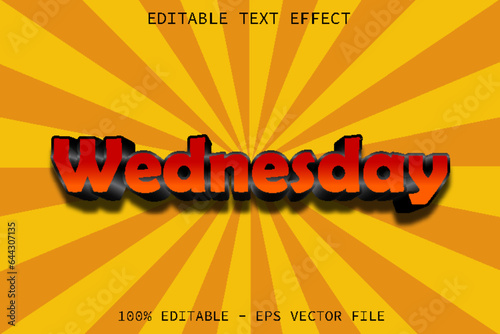 Wednesday Editable Text Effect Cartoon Style