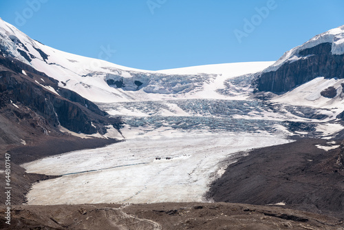 Athabasca glacier close up from Icefields Parkway, Banff and Jasper national park, Canada.