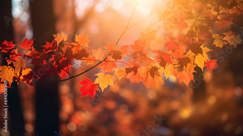 秋の自然公園の背景 No.018  Autumn Nature Park Background Generative AI