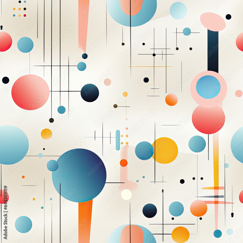 Mid century Retro geometric Abstract Art Poster