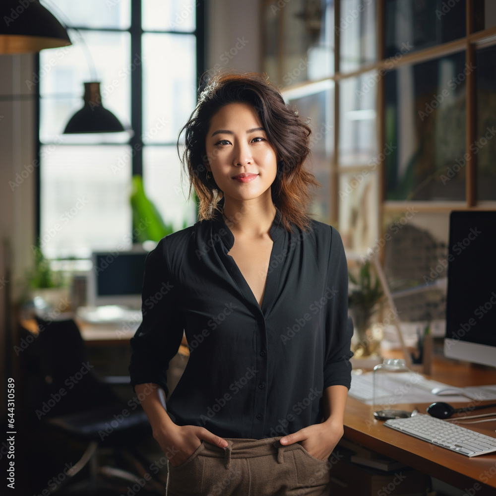 portrait of young asian businesswoman in the studio