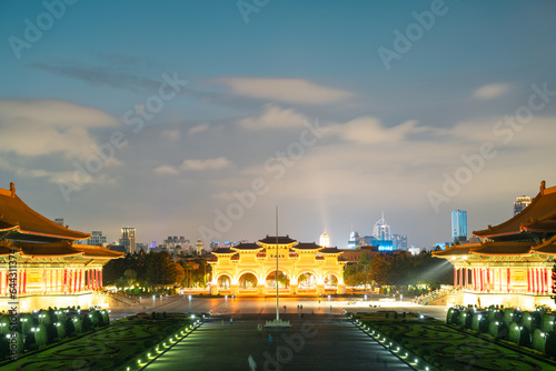 Chiang Kai-Shek Memorial Hall Liberty Square sunset view in Taipei  Taiwan