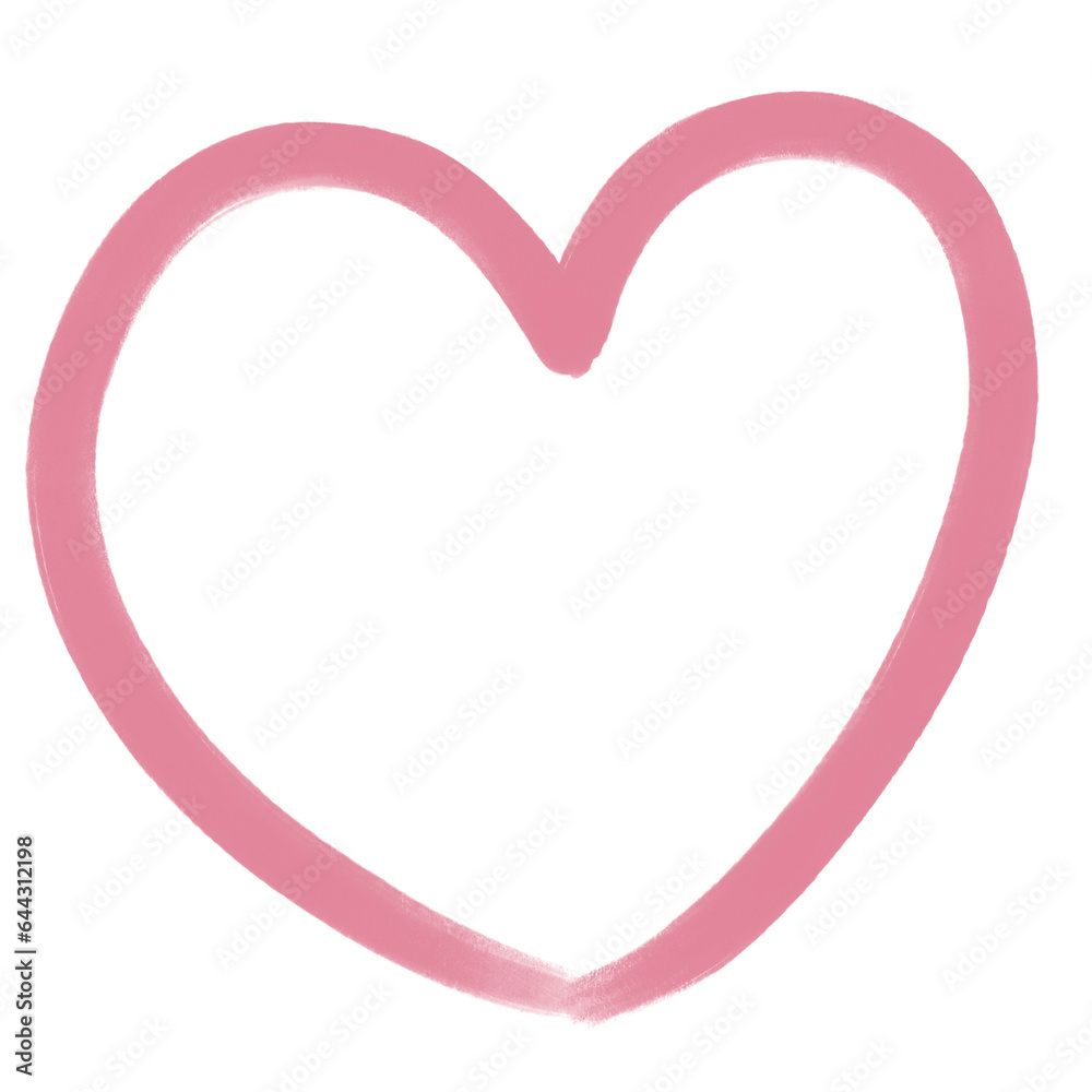 Hand Drawn Pink Heart illustration And Decorative