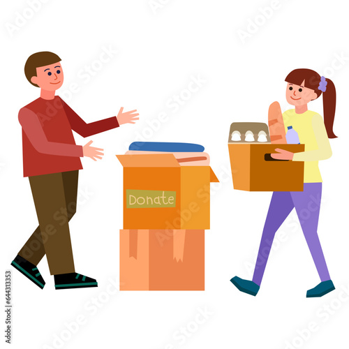 Charity community flat illustration