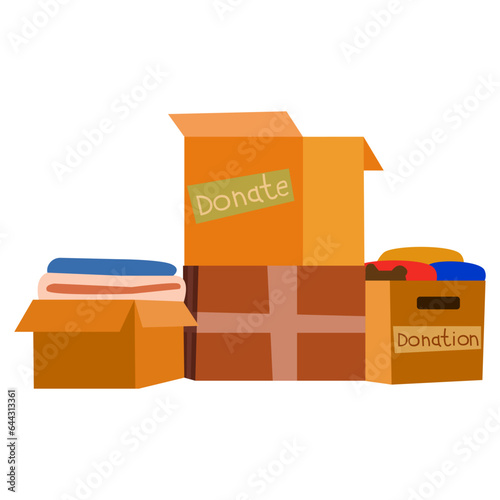 Donation boxes flat illustration