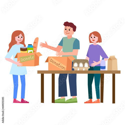 Food donation flat illustration