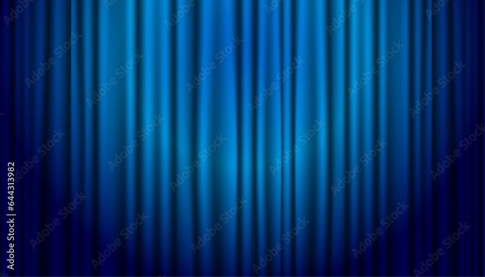 the blue curtain in the theater background vector