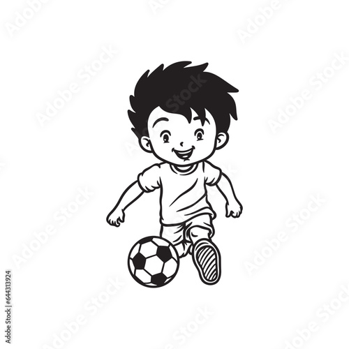 soccer boy hand drawn illustration vector © fitradp