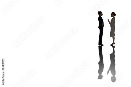 Digital png photo of two businesswomen with shadows on transparent background © vectorfusionart