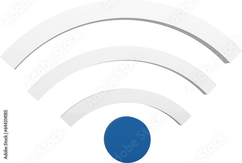 Digital png illustration of white and blue wi fi symbol on transparent background