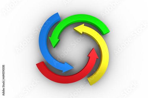 Free Download Digital png illustration of circling red, green, blue, yellow arrows on transparent background - GFXLoad