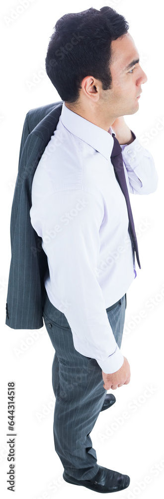 Digital png photo of thoughtful biracial businessman on transparent background Digital png photo of thoughtful biracial businessman on transparent background