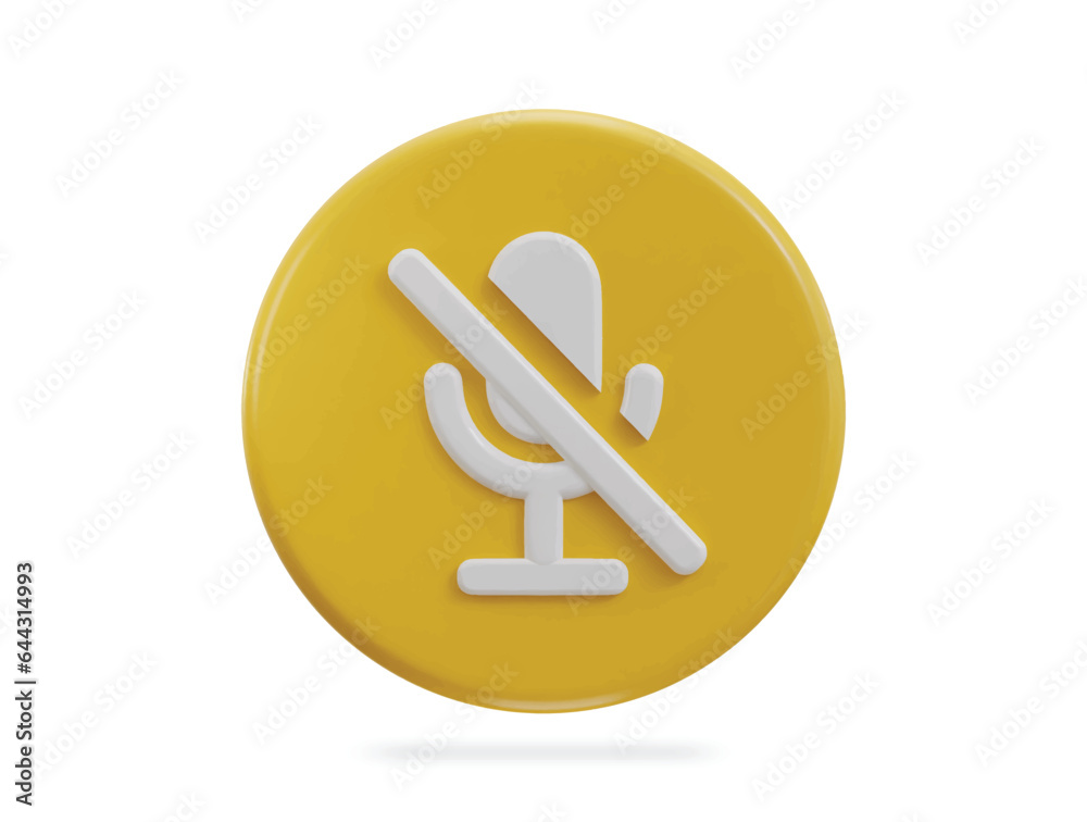 3d microphone mute icon no sound icon 3d microphone mute icon no sound icon