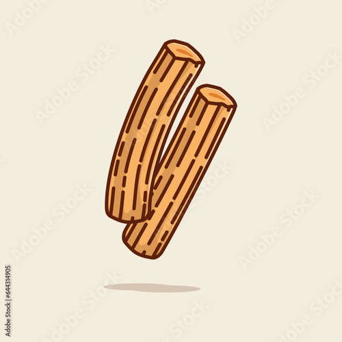 Churros food floating simple cartoon vector illustration food concept icon isolated