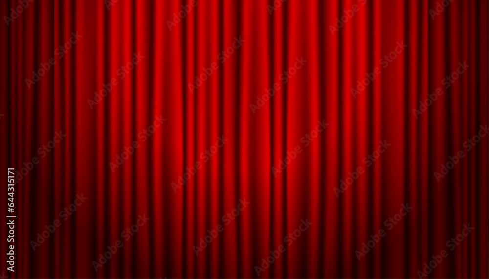 red curtain in the theater background vector