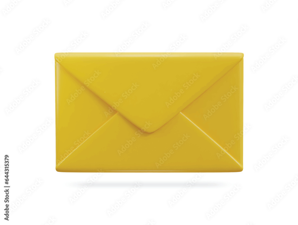 yellow email envelope 3d vector icon yellow email envelope 3d vector icon