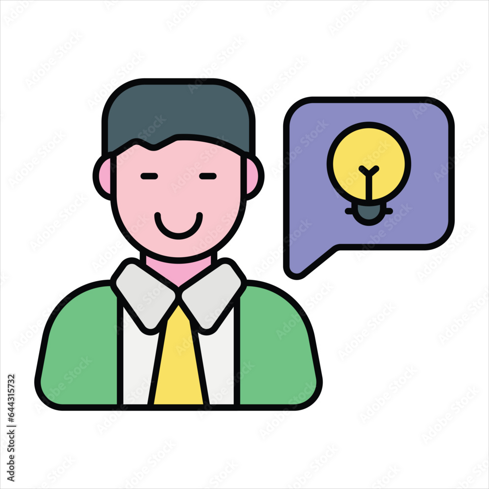 employe idea color icon design style employe idea color icon design style