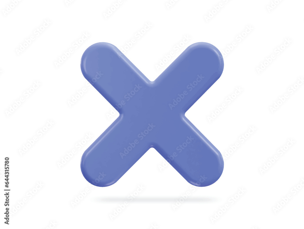Fototapeta premium 3d cross rejection icon